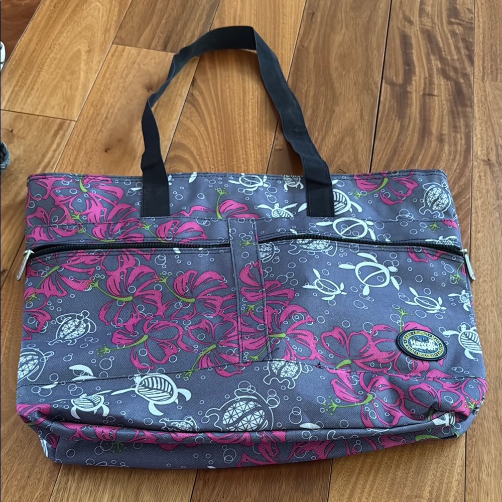 Floral Gray Tote Bag